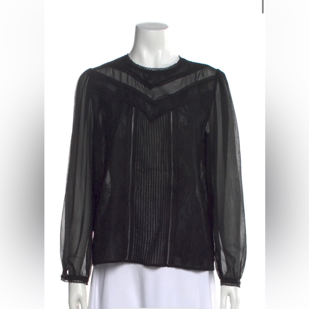 Alice + Olivia Black Sheer Women's Top